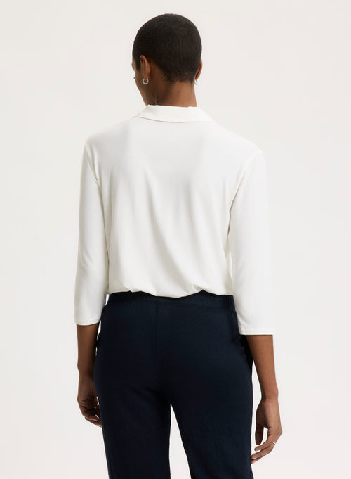 White Shirt 3/4 Sleeves - MAJESTIC FILATURES