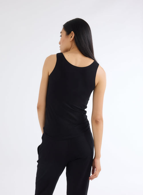 "Abby Viscose / Elastane U-Neck Tank Top with bourdon stitch" - MAJESTIC FILATURES