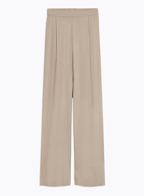 Beige Viscose Pants - MAJESTIC FILATURES