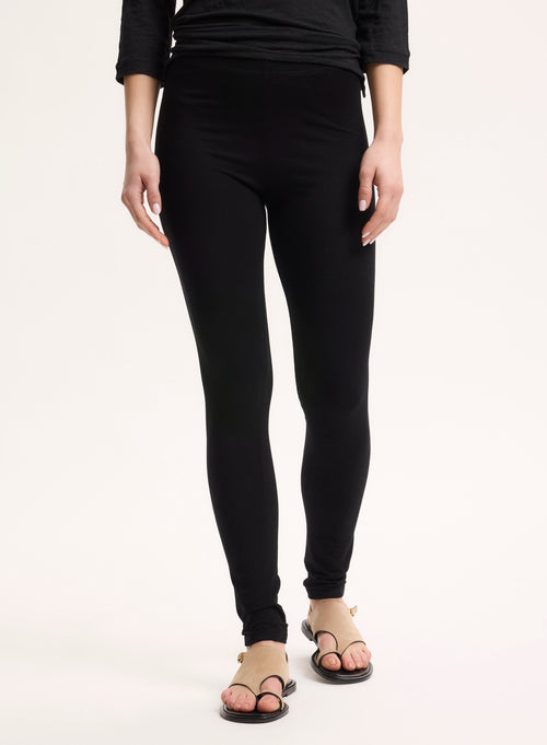 Legging Noir en Viscose et Élasthanne - MAJESTIC FILATURES