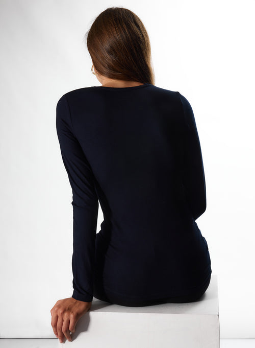 "Ally Vicose / Elastane Round Neck T-shirt" - MAJESTIC FILATURES