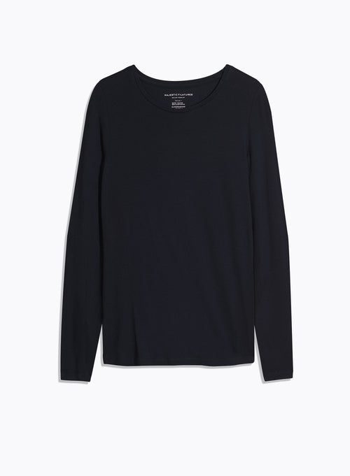 "Ally Vicose / Elastane Round Neck T-shirt" - MAJESTIC FILATURES