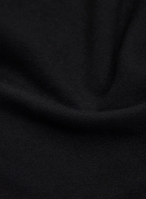 Black T-shirt with boat neck and three-quarter sleeves - MAJESTIC FILATURES