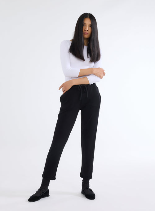 "Daphne Viscose / Elastane cuffed hem pants" - MAJESTIC FILATURES