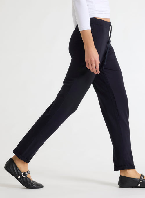 Daphne Viscose / Elastane cuffed hem pants - MAJESTIC FILATURES