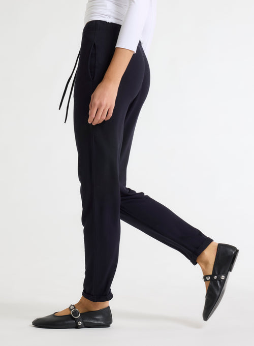 Daphne Viscose / Elastane cuffed hem pants - MAJESTIC FILATURES