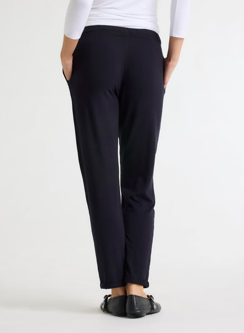 Daphne Viscose / Elastane cuffed hem pants - MAJESTIC FILATURES