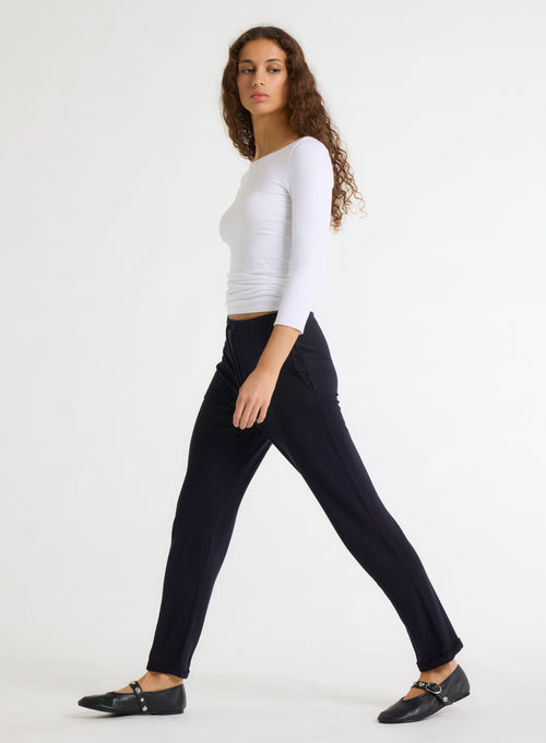 Daphne Viscose / Elastane cuffed hem pants - MAJESTIC FILATURES