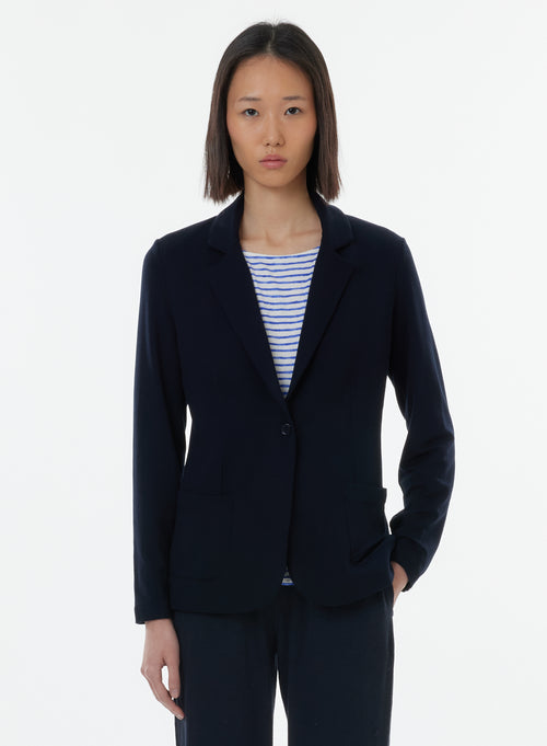 "Diane 1-button jacket in Viscose / Elastane" - MAJESTIC FILATURES