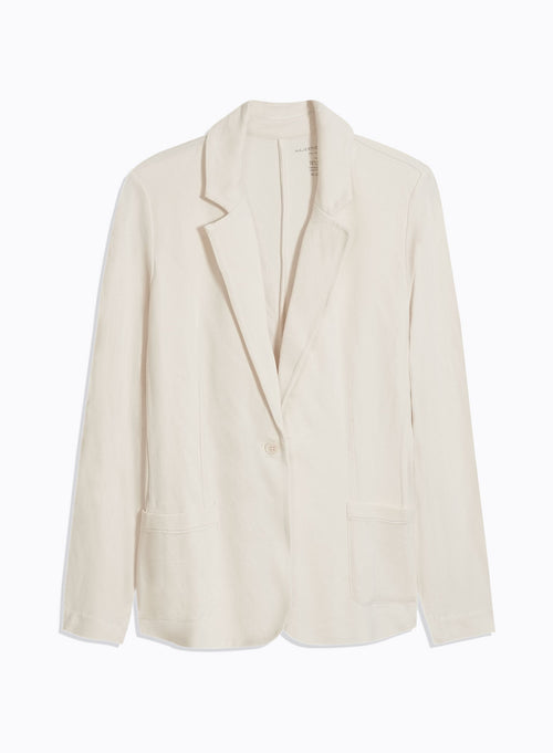 White Long Sleeve Viscose Jacket - MAJESTIC FILATURES