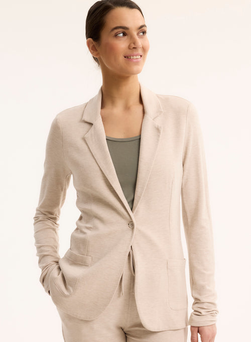 Chaqueta de manga larga beige en viscosa / elastano - MAJESTIC FILATURES