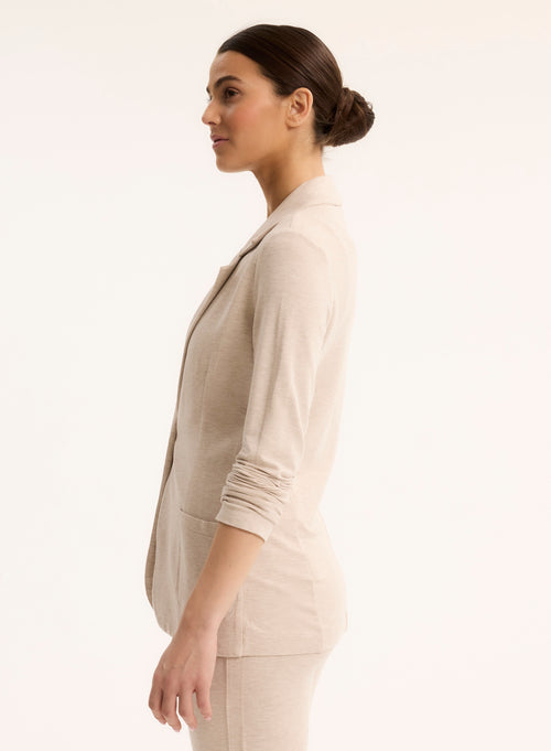 Chaqueta de manga larga beige en viscosa / elastano - MAJESTIC FILATURES