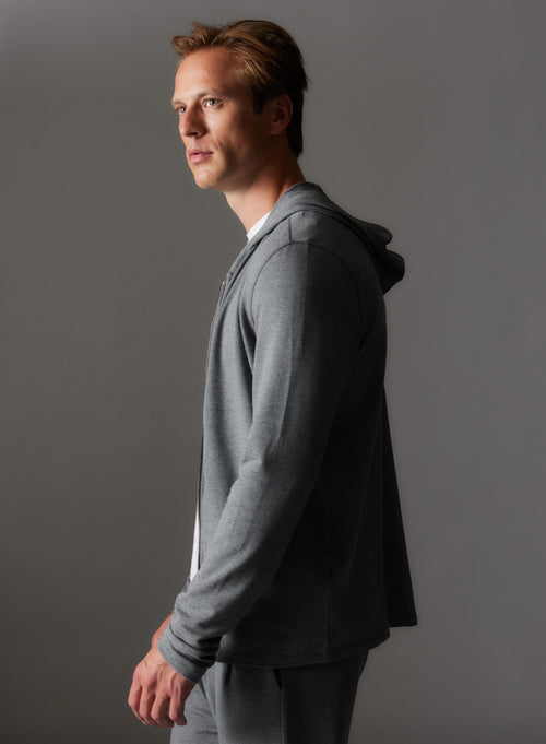 "Viscose / Elastane Fleece hoodie" - MAJESTIC FILATURES