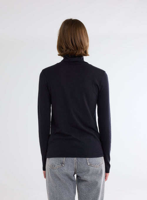 "Cotton / Cashmere Long Sleeve Turtleneck T-Shirt" - MAJESTIC FILATURES