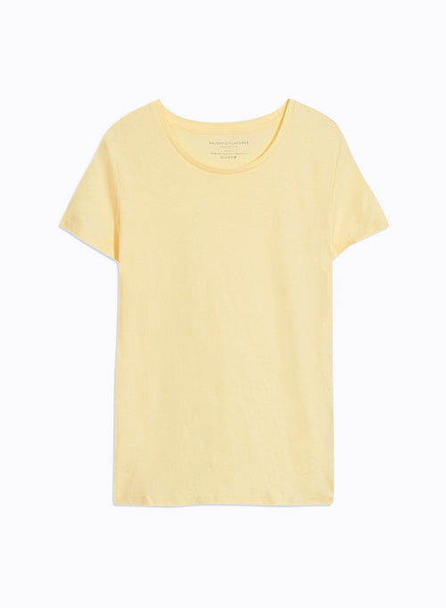 T-shirt Jaune Jamie Manches Courtes Col Rond en Coton organique - MAJESTIC FILATURES