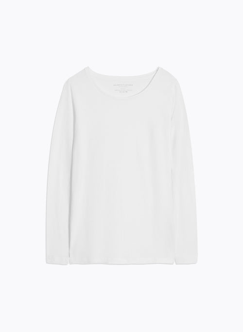 "Cotton Long Sleeve Round Neck T-Shirt" - MAJESTIC FILATURES