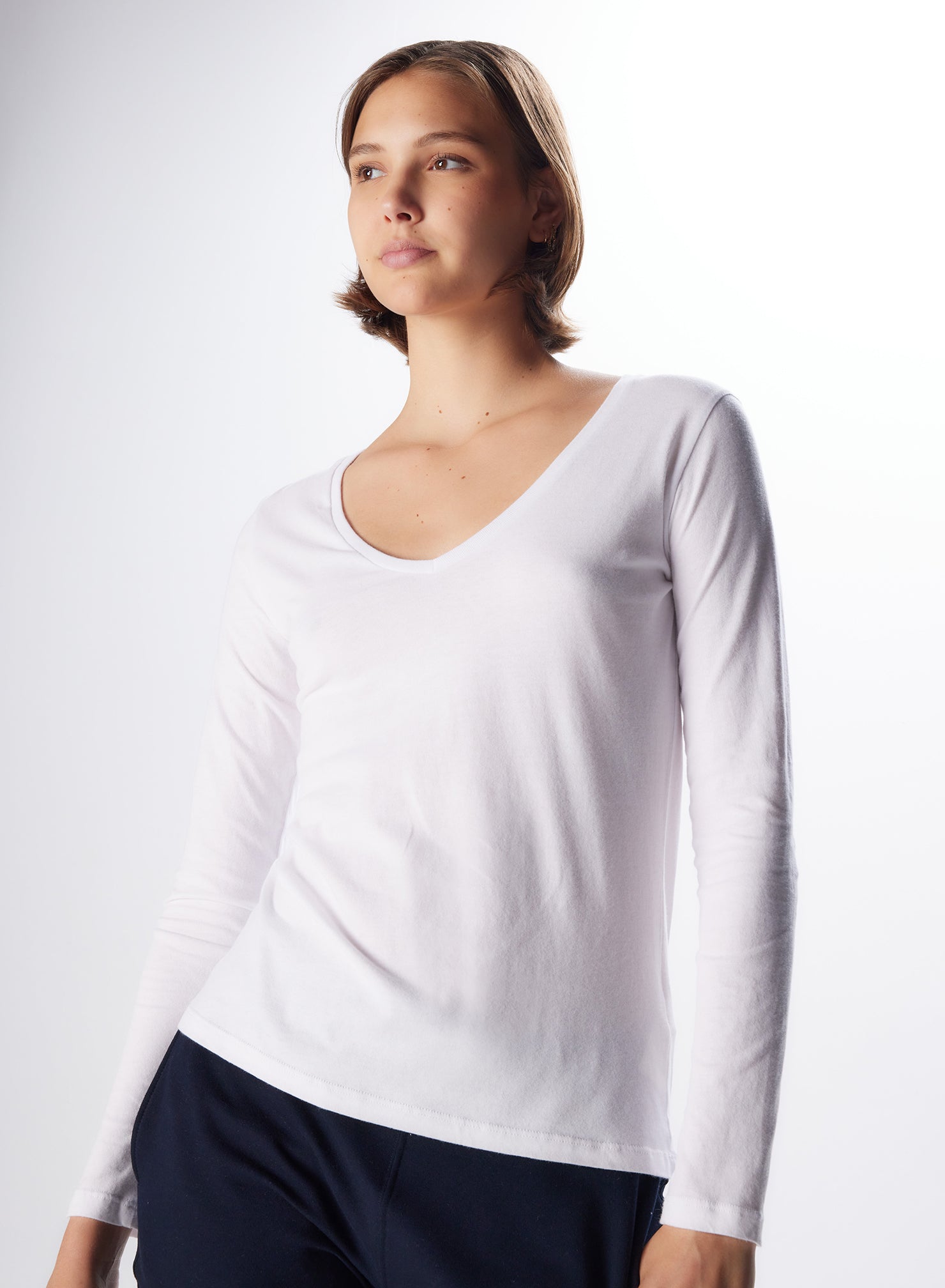 T shirt blanc long femme online