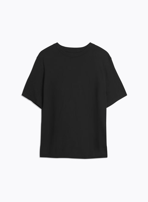 T-shirt Noir Col Rond Manches Courtes en Coton organique - MAJESTIC FILATURES