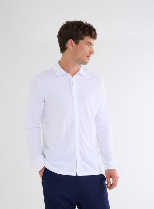 Chemise Blanche Manches Longues en Deluxe Coton - MAJESTIC FILATURES