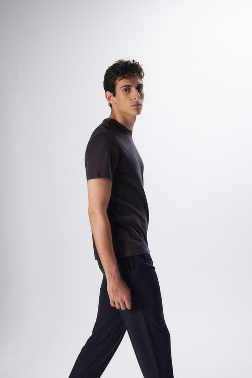 "Cotton / Cashmere double-sided Short Sleeve T-shirt" - MAJESTIC FILATURES