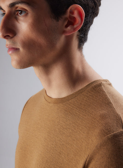 "Cotton / Cashmere double-sided Short Sleeve T-shirt" - MAJESTIC FILATURES