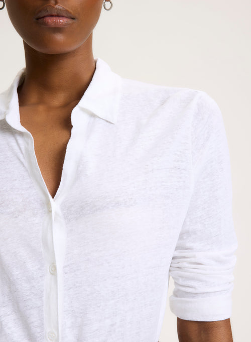 White Shirt 3/4 Sleeves - MAJESTIC FILATURES