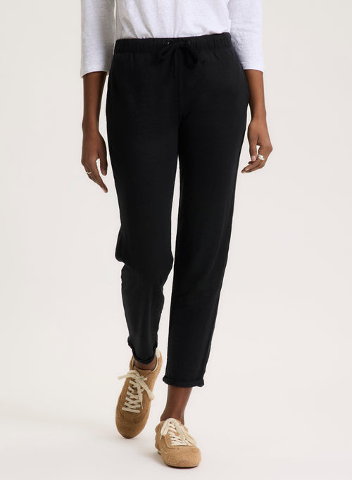 Black Linen Pants - MAJESTIC FILATURES