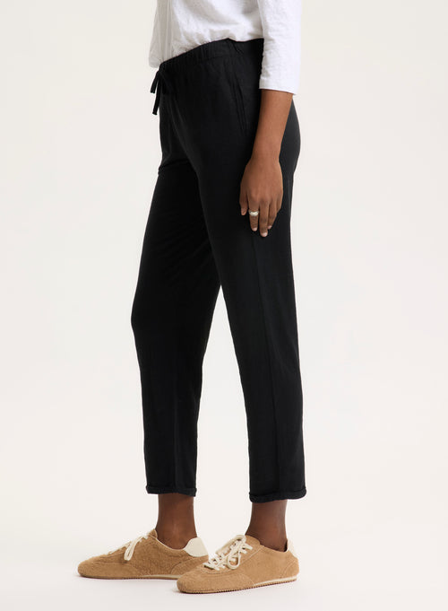 Black Linen Pants - MAJESTIC FILATURES