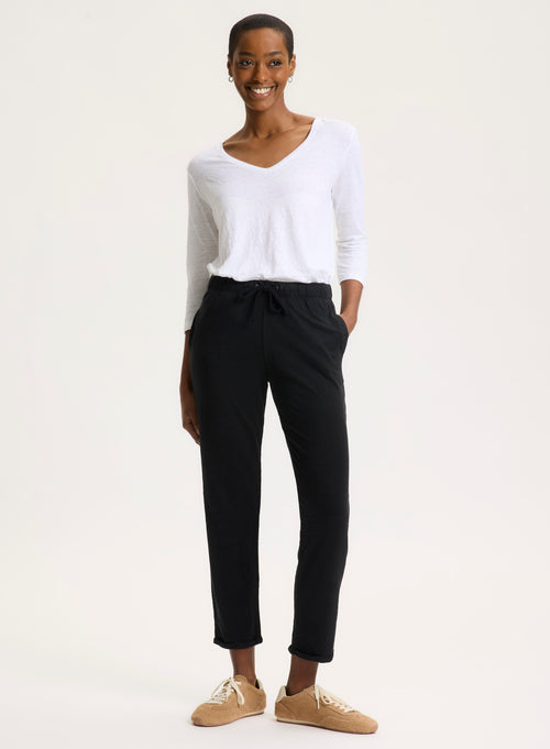 Black Linen Pants - MAJESTIC FILATURES