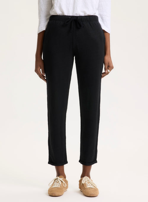 Black Linen Pants - MAJESTIC FILATURES