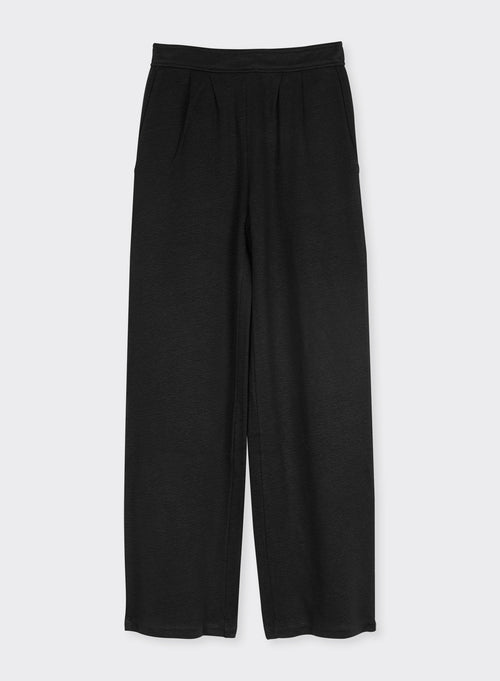 Pantalon Noir en Lin - MAJESTIC FILATURES