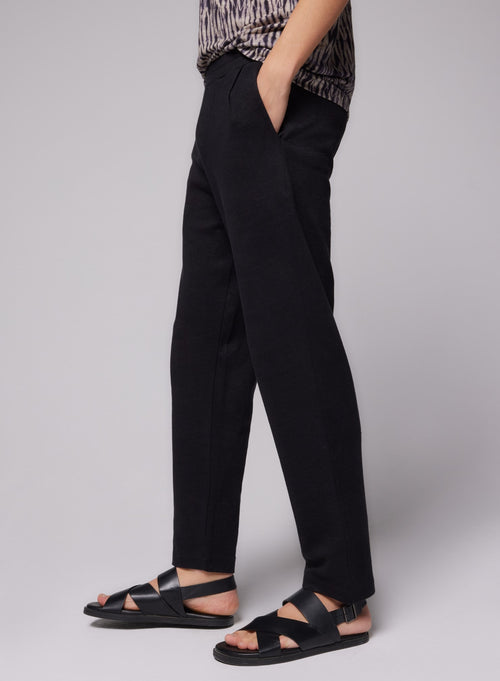 Pantalon Noir en Lin - MAJESTIC FILATURES