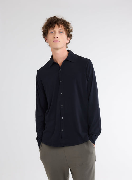 "Organic Cotton Long Sleeves Herman Shirt" - MAJESTIC FILATURES