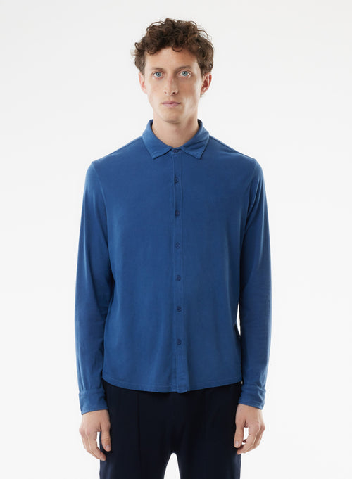 Chemise Bleue Manches Longues - MAJESTIC FILATURES