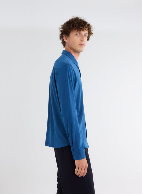 Chemise Bleue Manches Longues - MAJESTIC FILATURES