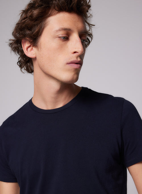 "Harold Cotton / Elastane short-sleeved round-neck T-shirt" - MAJESTIC FILATURES