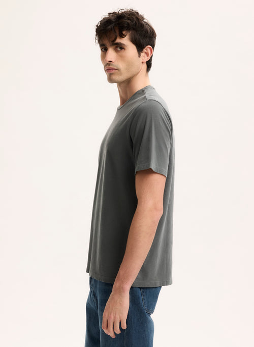 Blue Round Neck Long Sleeve T-shirt - MAJESTIC FILATURES