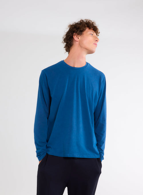 "Man - Henry hand dyed round neck t-shirt" - MAJESTIC FILATURES