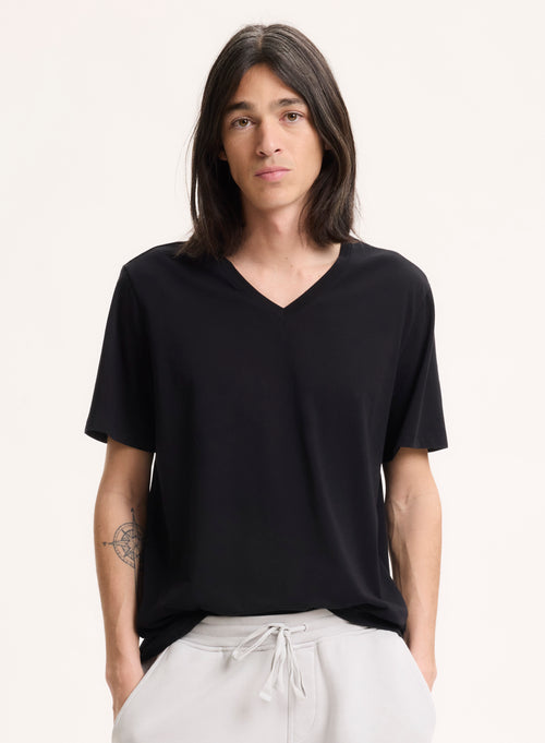 Navy Polo Collar Short Sleeve Polo Shirt - MAJESTIC FILATURES