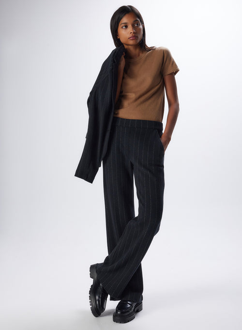 "Merino Wool / Cotton Straight Pants" - MAJESTIC FILATURES