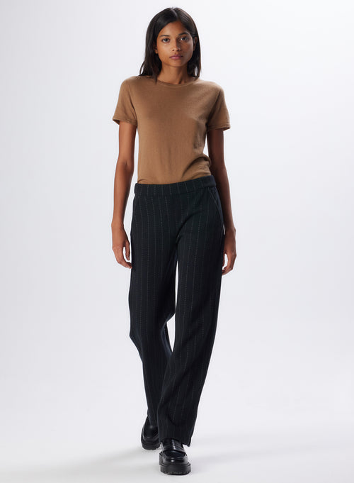 Pantalon Noir en Laine Merinos / Coton - MAJESTIC FILATURES