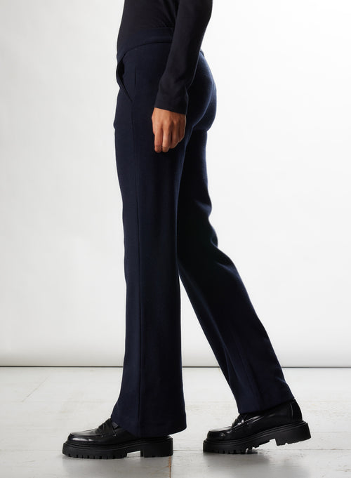 "Merino Wool / Cotton Straight Pants" - MAJESTIC FILATURES