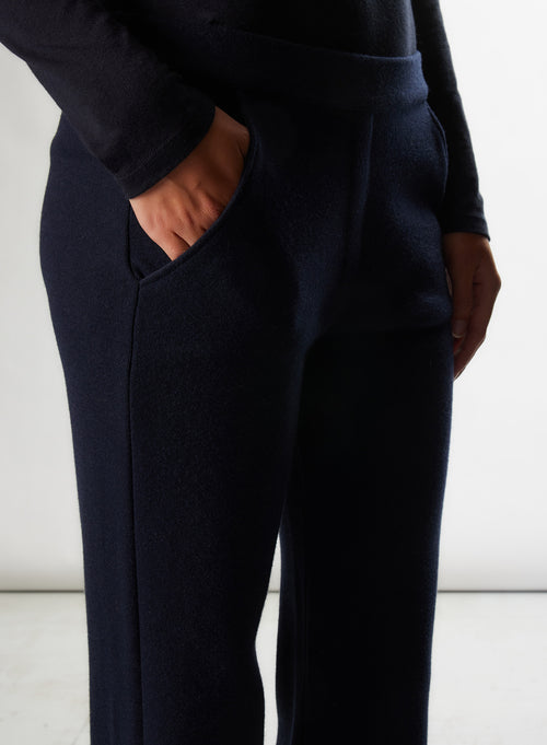 "Merino Wool / Cotton Straight Pants" - MAJESTIC FILATURES