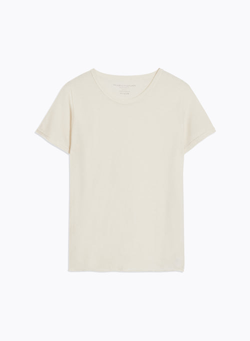 "Round Neck Short Sleeve T-shirt Cashmere" - MAJESTIC FILATURES