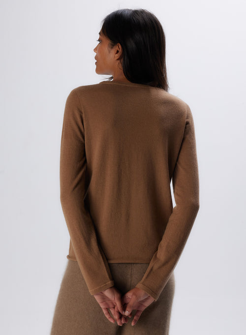 "Cashmere Long Sleeve Round Neck T-Shirt" - MAJESTIC FILATURES