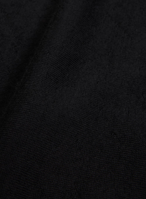 Black T-shirt with Short Sleeve Collar in 100% Cashmere - MAJESTIC FILATURES