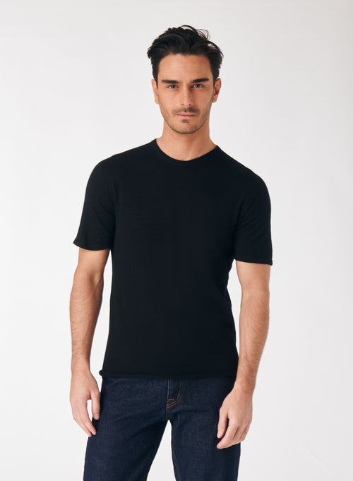 "Cashmere short sleeve round neck t-shirt" - MAJESTIC FILATURES