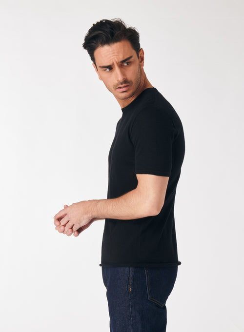 "Cashmere short sleeve round neck t-shirt" - MAJESTIC FILATURES