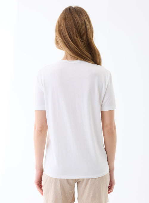 T-shirt Milk Manches Courtes Col Rond en Lyocell, Tencel / Coton organique - MAJESTIC FILATURES