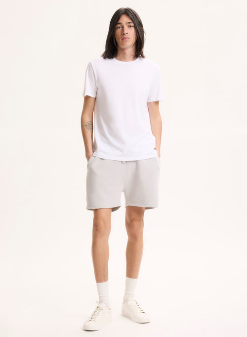 White Crew Neck T-shirt in Lyocell - MAJESTIC FILATURES